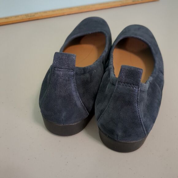 Clarks Unstructured Women Shoes 9 navy blue comfortable flats - Picture 3 of 5